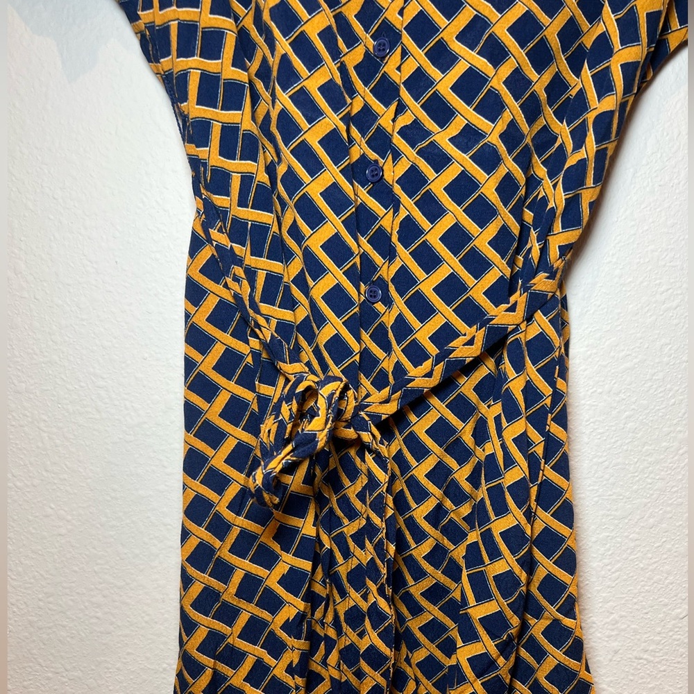 Forever 21 Blue and Mustard Short Dress Size M - Picture 8 of 13